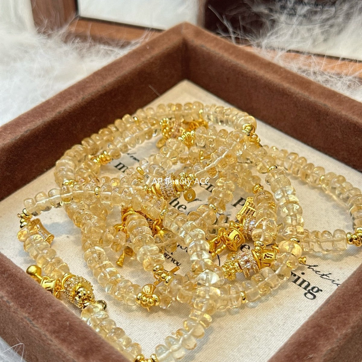 AS廠-天然黃水晶算盤時尚氣質簡約高級感招財轉運珠手鍊手串爆款「l2980」25.11-2