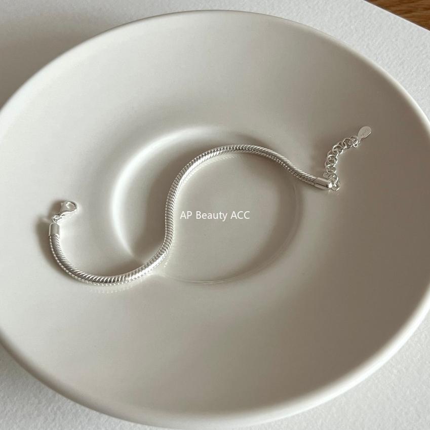 F廠-韓國韓版925純銀個性重工粗蛇骨手鍊銀飾簡約手環首飾「A324」25.11-2