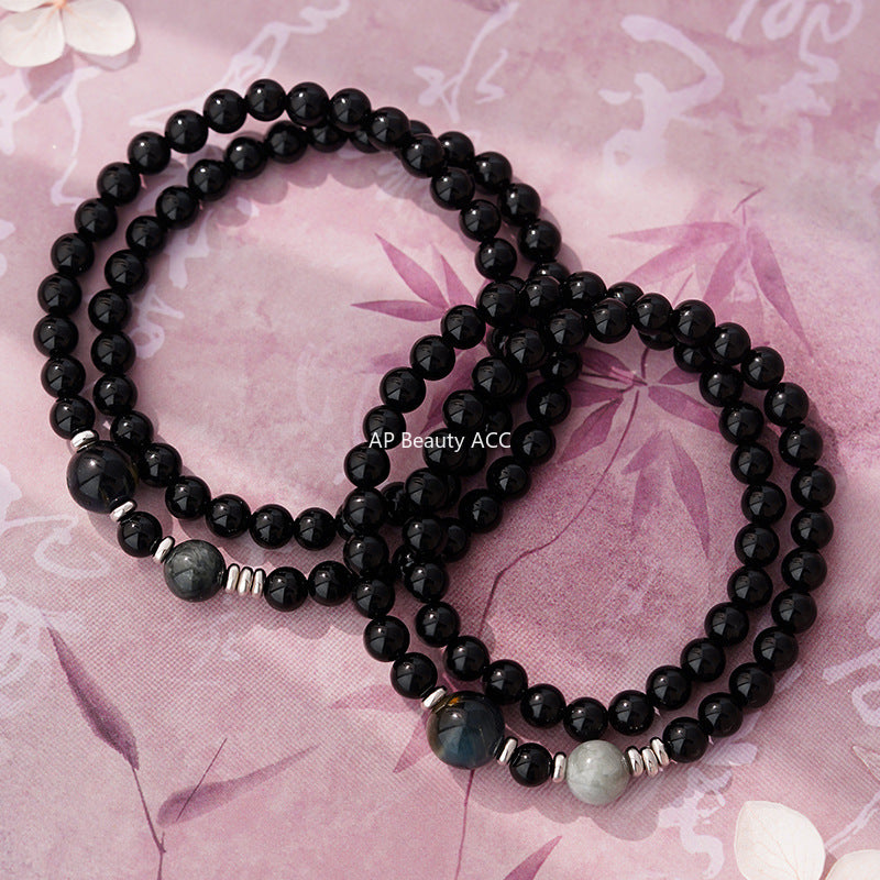 D廠-S999足銀男女雙層情侶手鍊古風幾何手串飾品溫柔個性手飾「YC4870SL_1」25.11-2