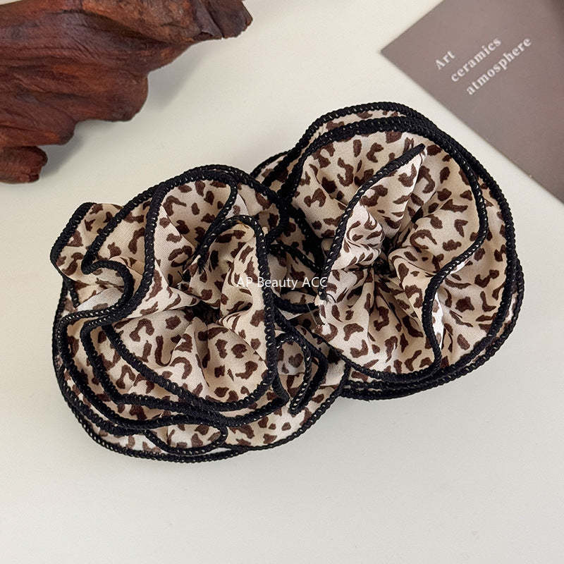 E廠-復古裙擺立體豹紋花朵香蕉夾髮卡增高馬尾竪夾髮爪盤髮橫夾髮飾品「27718」25.11-4