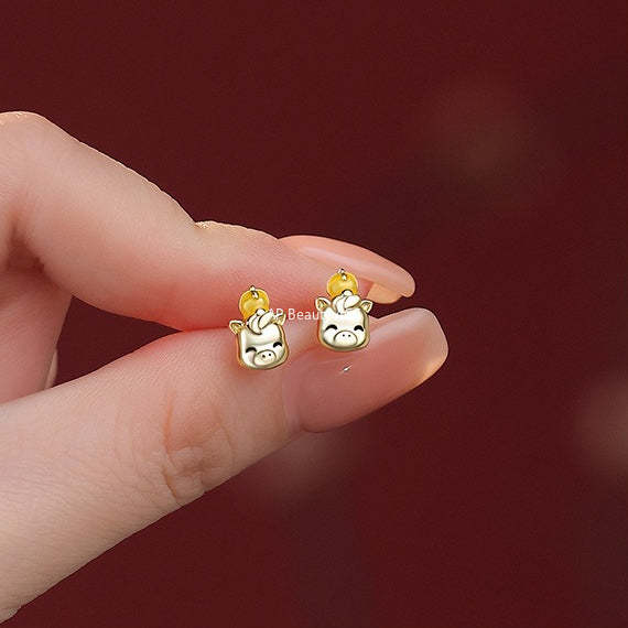 D廠-原創足銀S999柿來運轉大吉大利小馬項鍊輕奢耳釘個性中式手鍊「YC9738E_1 YC5412SL_1 YC0457N_1」25.12-3