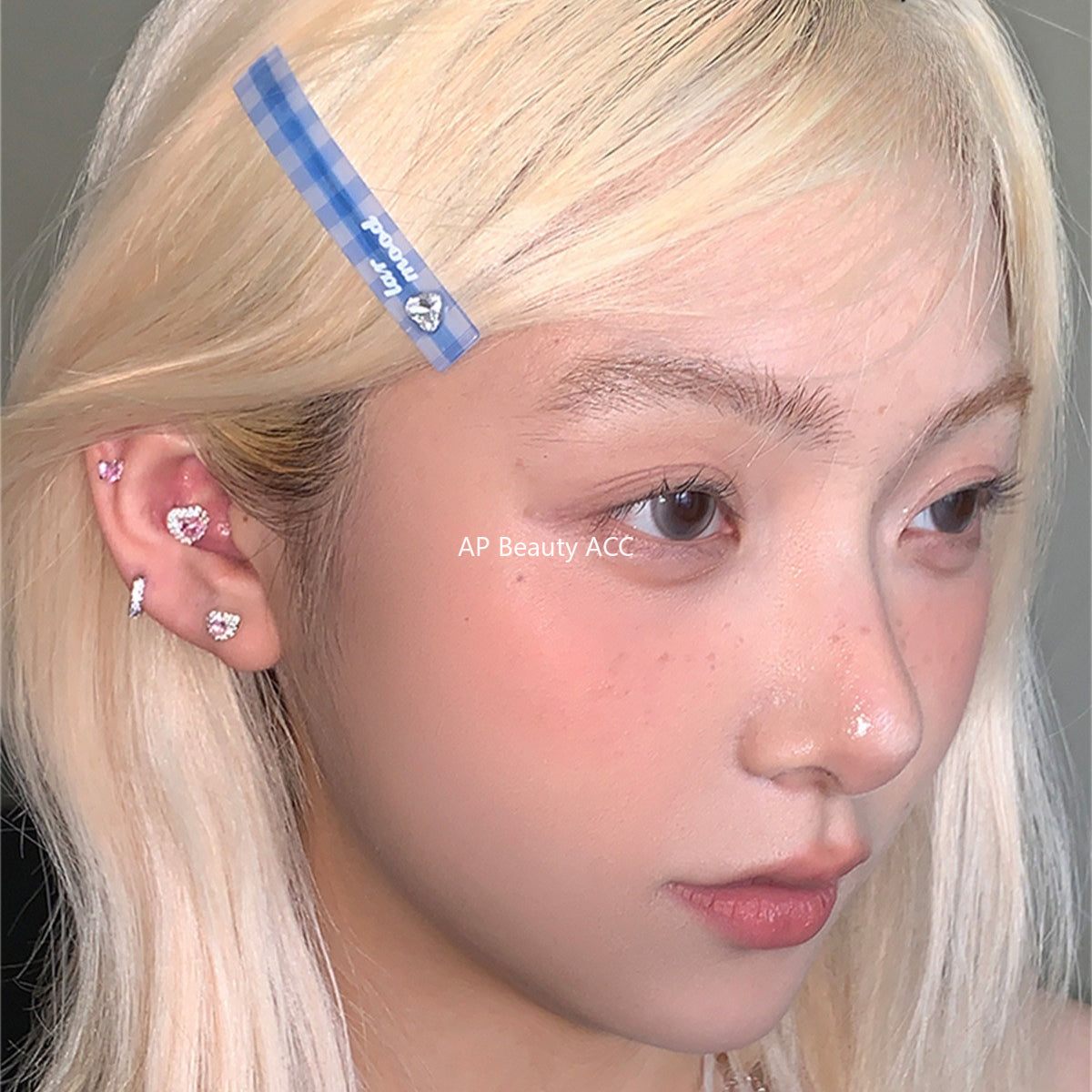 C廠-S99純銀愛心粉色鋯石耳釘女簡約時尚個性輕奢耳環精緻甜美ins耳飾「EH-4177」25.10-3