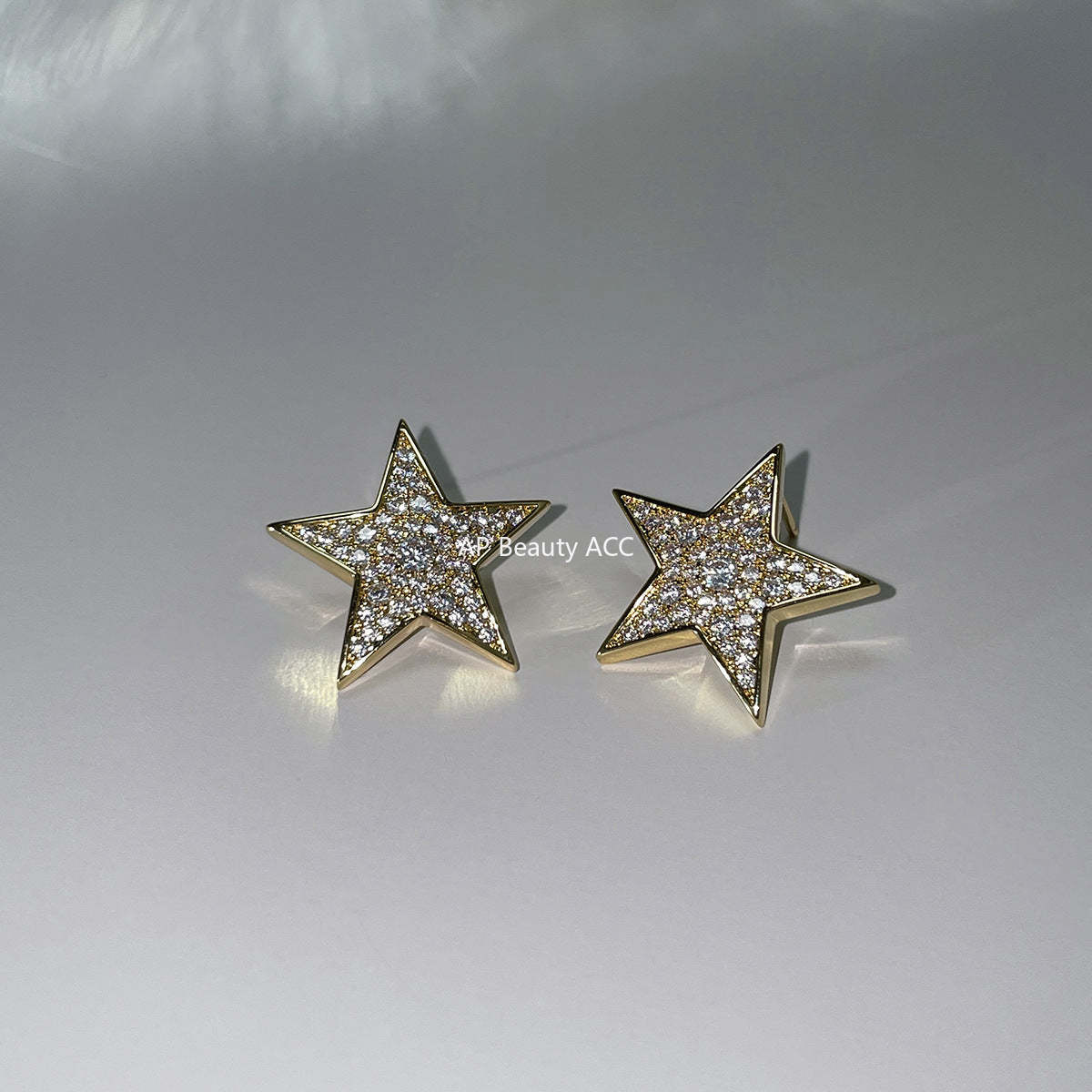 C廠-925銀針滿鑽五角星耳釘輕奢簡約百搭高級感鋯石耳環日常精緻耳飾「EH-4111」25.11-3