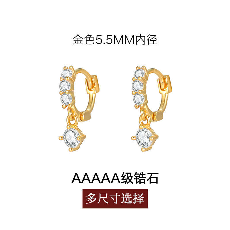 C廠-輕奢氣質氛圍感超閃鋯石耳環女精緻高級感銀針耳扣秋冬時尚耳飾「EH-4348」25.11-4