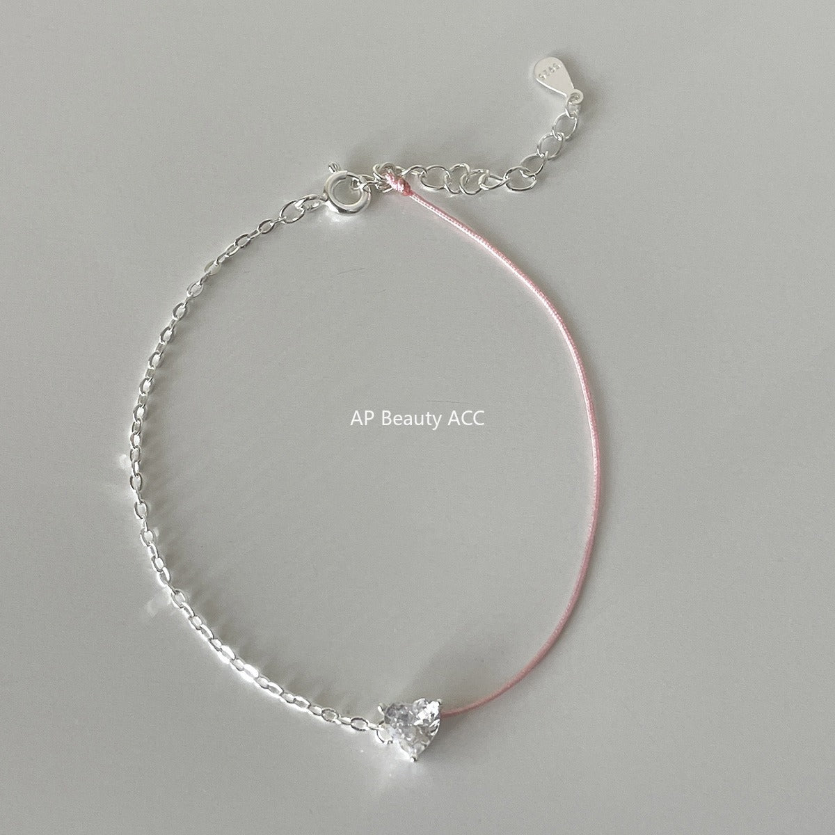 C廠-輕奢小眾愛心鋯石手鍊女高級感潮流十字架純銀手飾百搭冷淡風飾品「SL-487」25.11-1