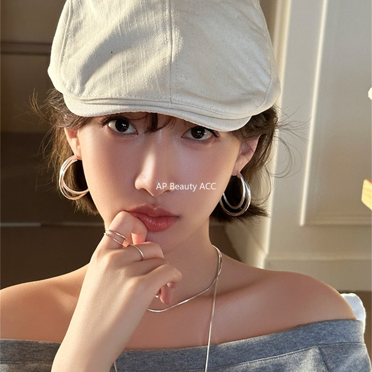 C廠-極簡高級感大耳圈女2025新款爆款時尚百搭耳環簡約小眾設計感耳飾「EH-4033」25.11-1