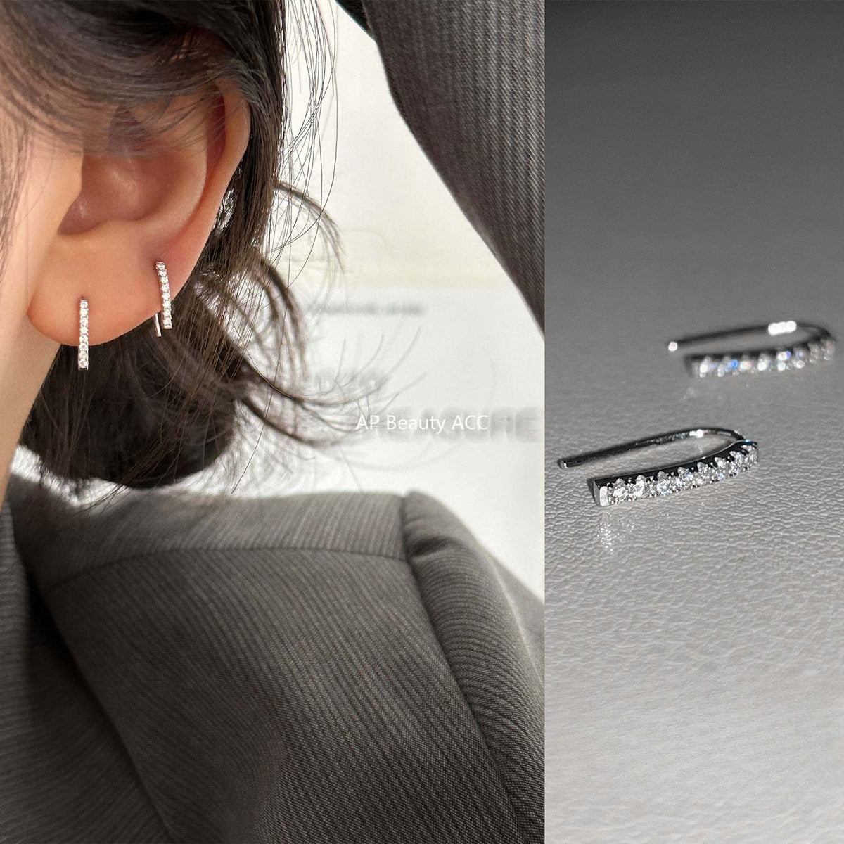 C廠-999純銀耳釘小眾設計感高級小巧耳環養耳洞睡覺用摘特耳飾女「EH-2203.EB」25.12-2