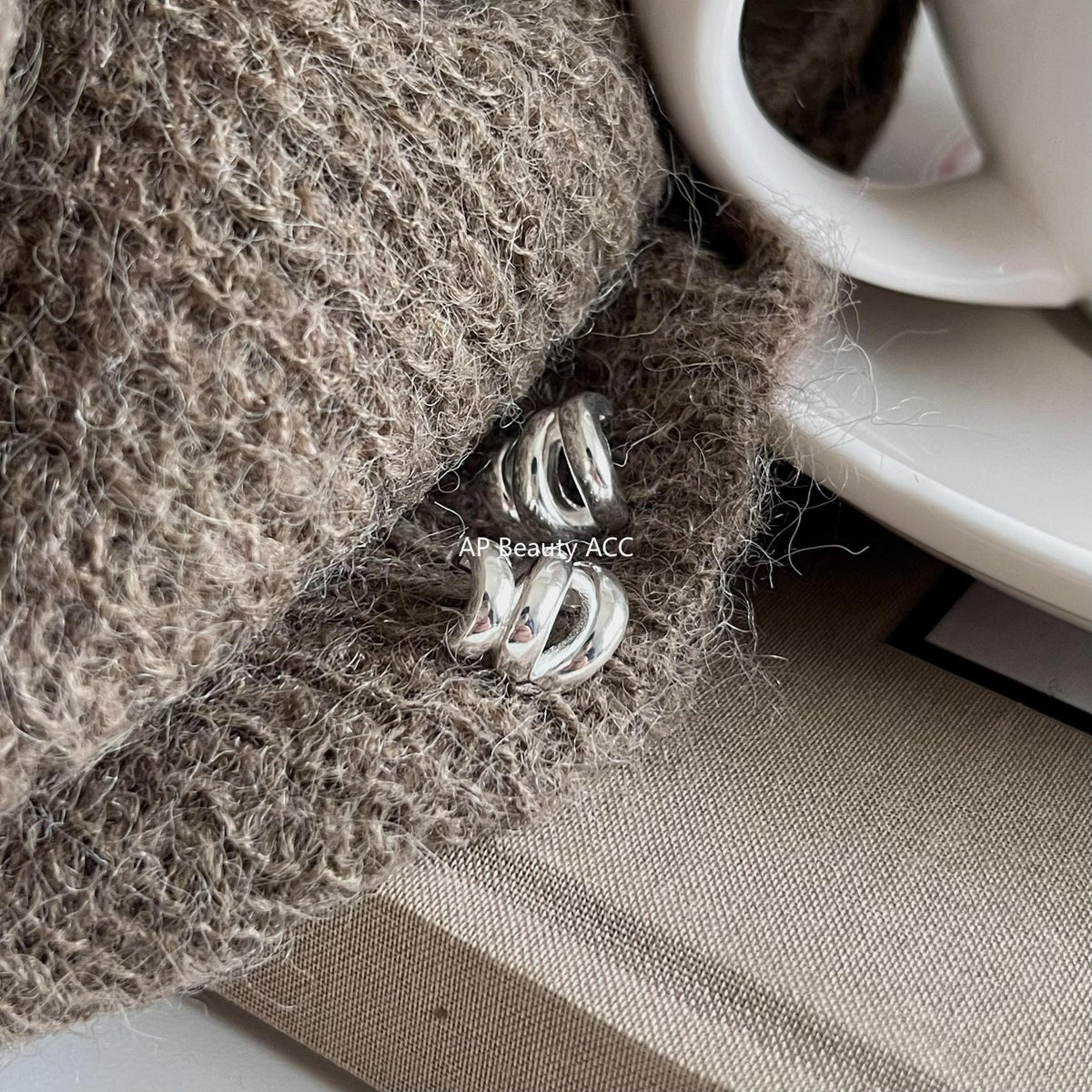 F廠-韓國韓版925純銀耳釘韓風INS極簡波紋耳環耳扣銀耳釘女「C878」25.12-1