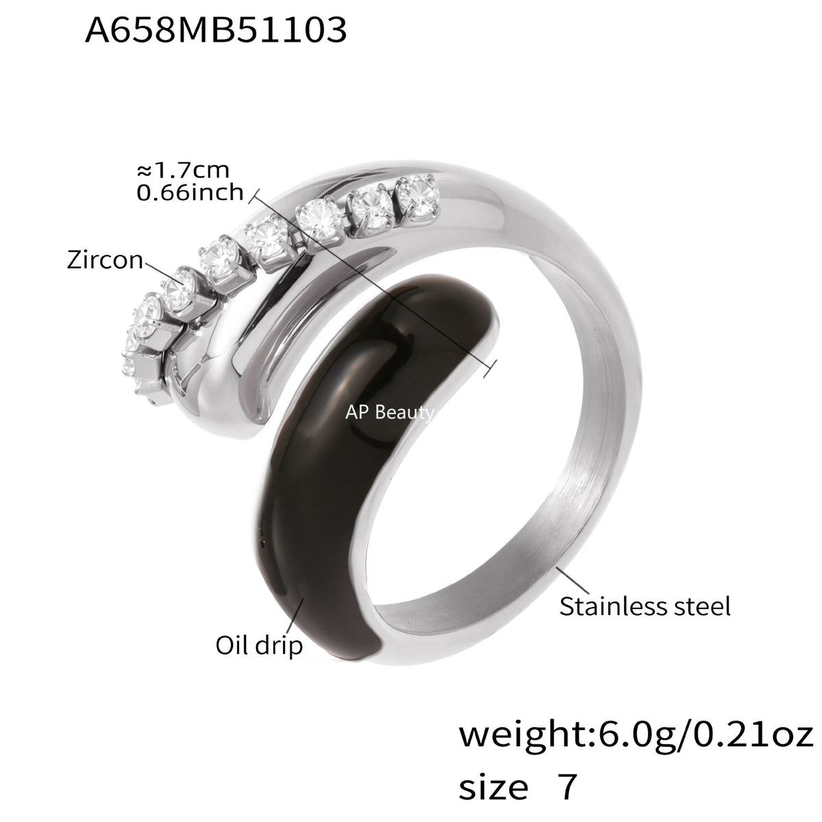 B廠-跨境法式光面雙水滴開口戒指不鏽鋼鍍18k真金不掉色首飾品「A656-A658」25.11-1