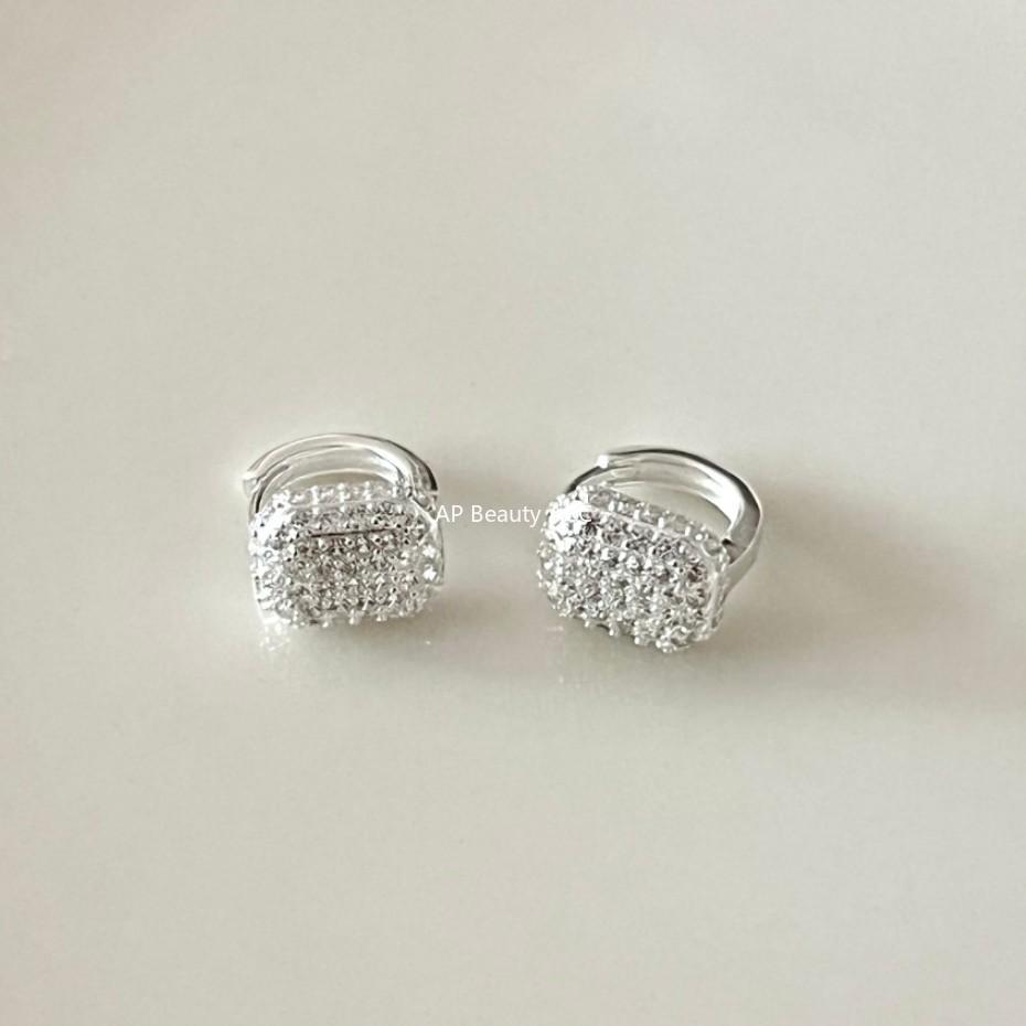F廠-韓國韓版925純銀鋯石耳釘耳扣女簡約時尚ins風耳環耳飾「C1028」25.11-2
