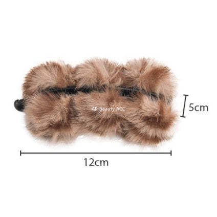 E廠-韓系虎斑豹紋毛絨香蕉夾毛絨絨竪夾高級感盤髮夾馬尾竪夾半扎髮抓「27619」25.10-5