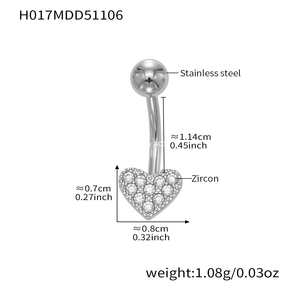 B廠-跨境新款多元素滿鑽鋯石肚臍釘不鏽鋼鍍18k金歐美穿刺飾品「H009」25.11-2