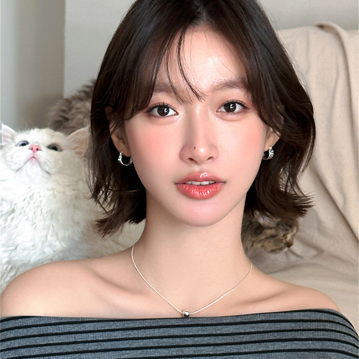 C廠-韓版獨特錫紙肌理銀針耳環女輕奢高級感小眾設計耳圈氣質百搭耳飾「EH-3848」25.07-3