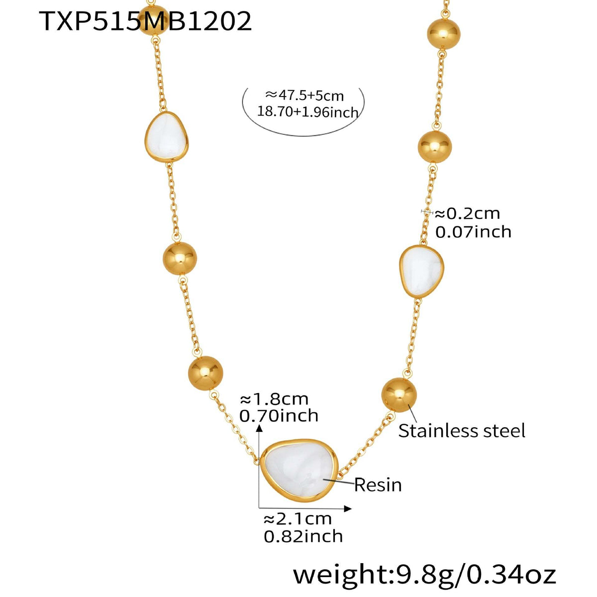 B廠-不鏽鋼彩色樹脂包邊項鍊5A鋯石愛心手鍊多巴胺飾品套裝鍍18k真金「TXP515」25.12-2
