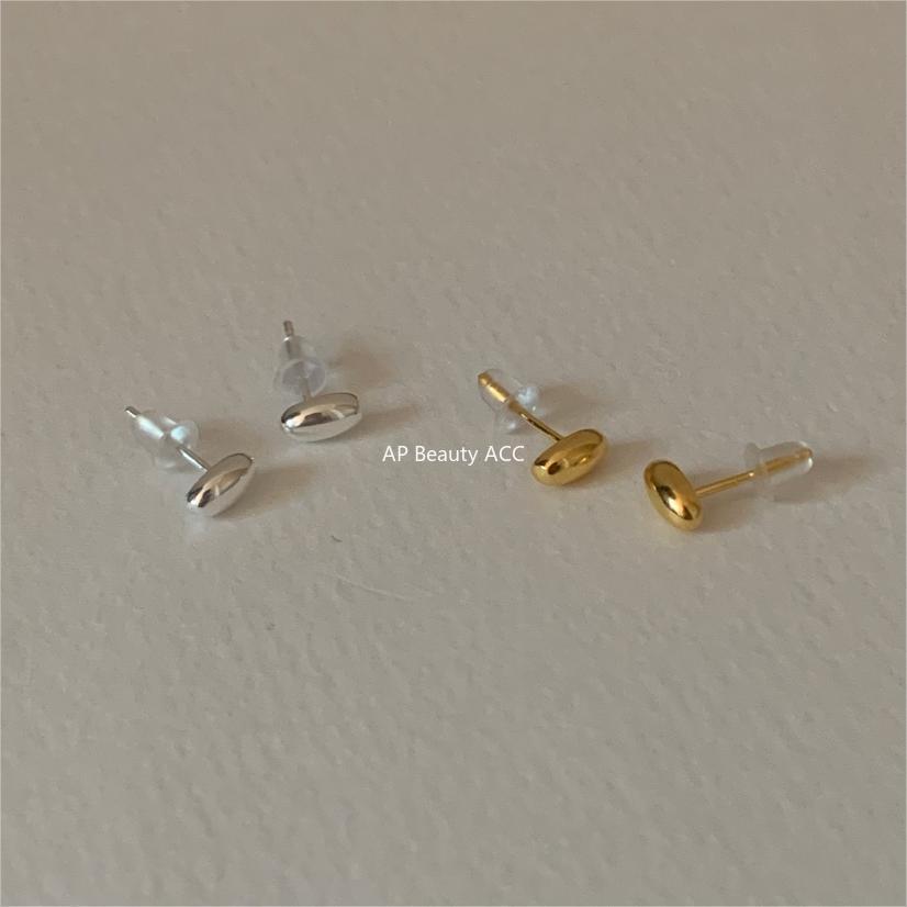F廠-韓國韓版925純銀橢圓耳釘耳扣簡約氣質ins風耳釘「C1248」25.10-2