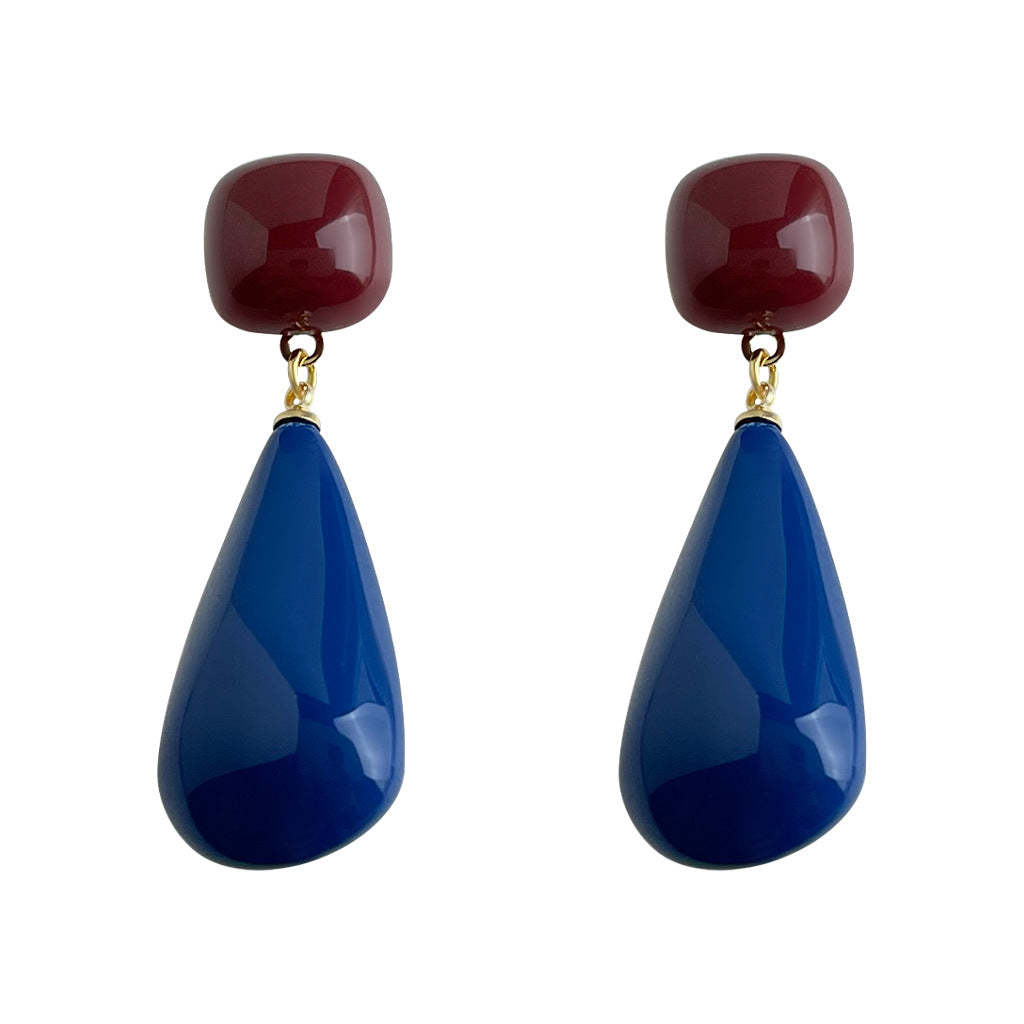 A廠-克萊茵藍時尚高級感秋冬港風 爆款水滴長款新款耳飾工廠耳環飾品女「7030」25.11-3