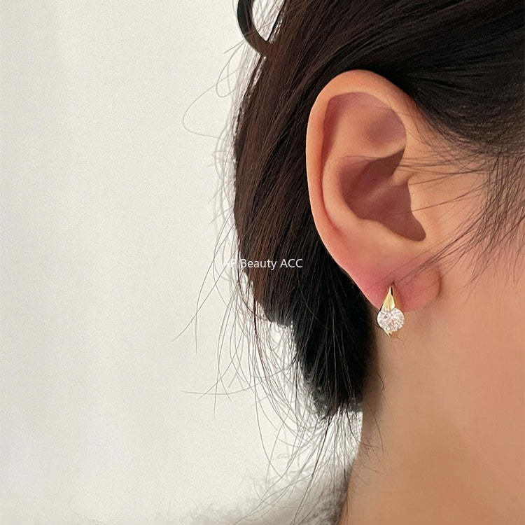 C廠-耳環新爆耳釘小眾設計鋯石耳圈銀針耳耳飾女高級感氣質耳飾「EH-2549.SJ」25.12-3