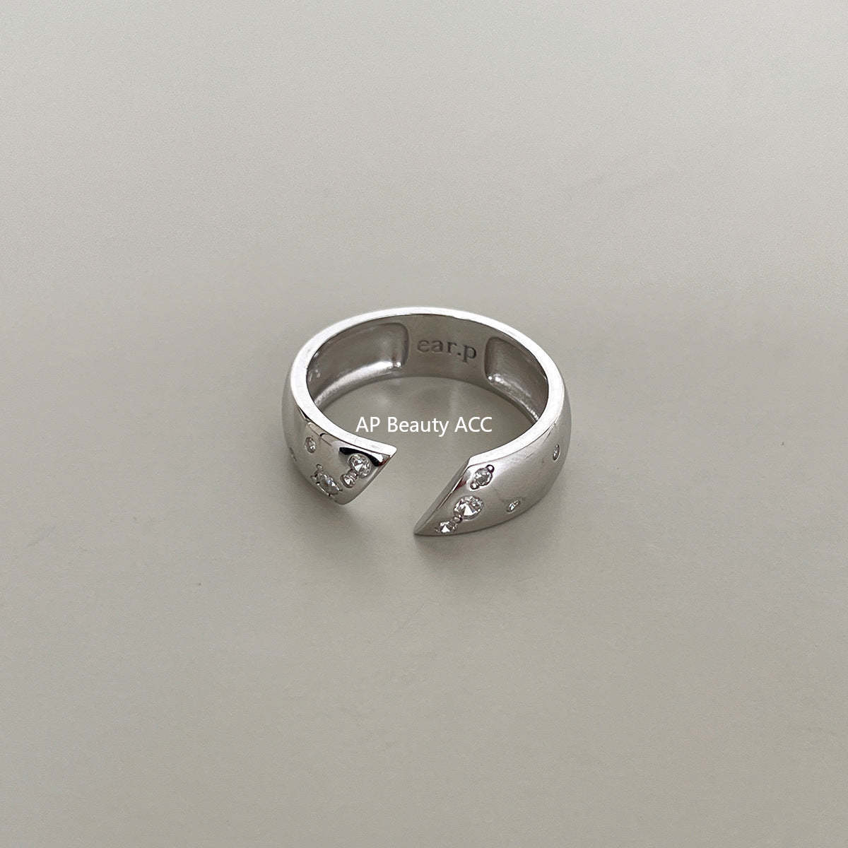 C廠-小眾高級感菱格紋純銀鋯石戒指輕奢冷淡風時尚氣質玫瑰花森系指環「JZ-0712」25.10-5