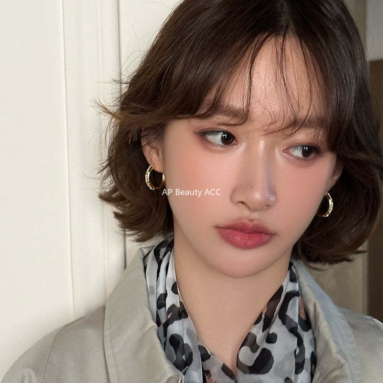 C廠-小眾輕奢高級感銀針耳圈女時尚度假風氣質耳環ins風獨特鋯石耳環「EH-4330」25.11-4