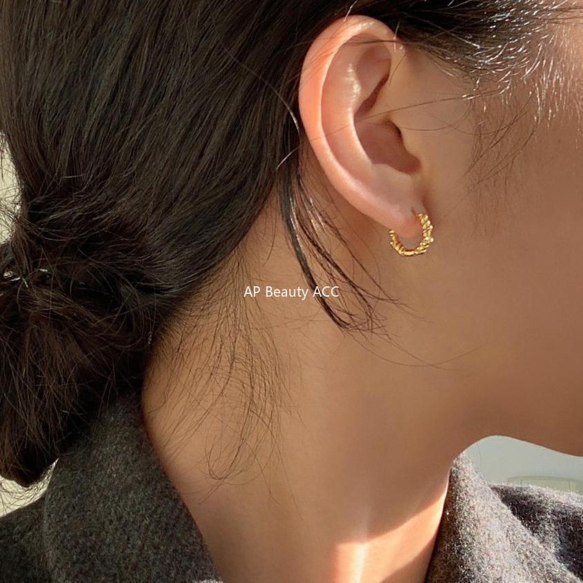 F廠-韓國韓版925純銀螺旋紋耳釘耳扣女簡約時尚ins風耳環耳飾「C1026」25.11-2