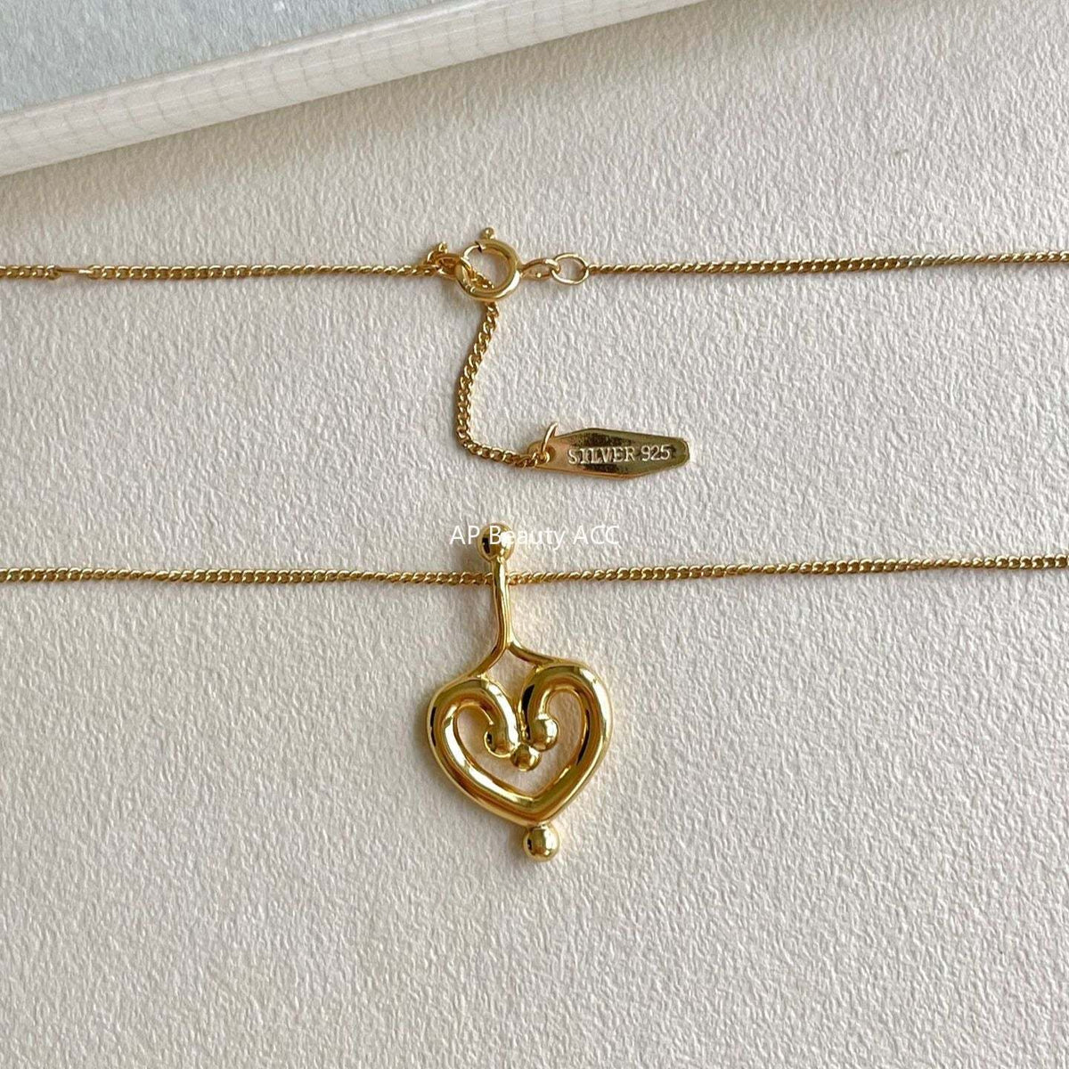 F廠-韓國韓版925純銀愛心項鍊簡約氣質百搭ins小紅書項鍊「B1382」25.11-3