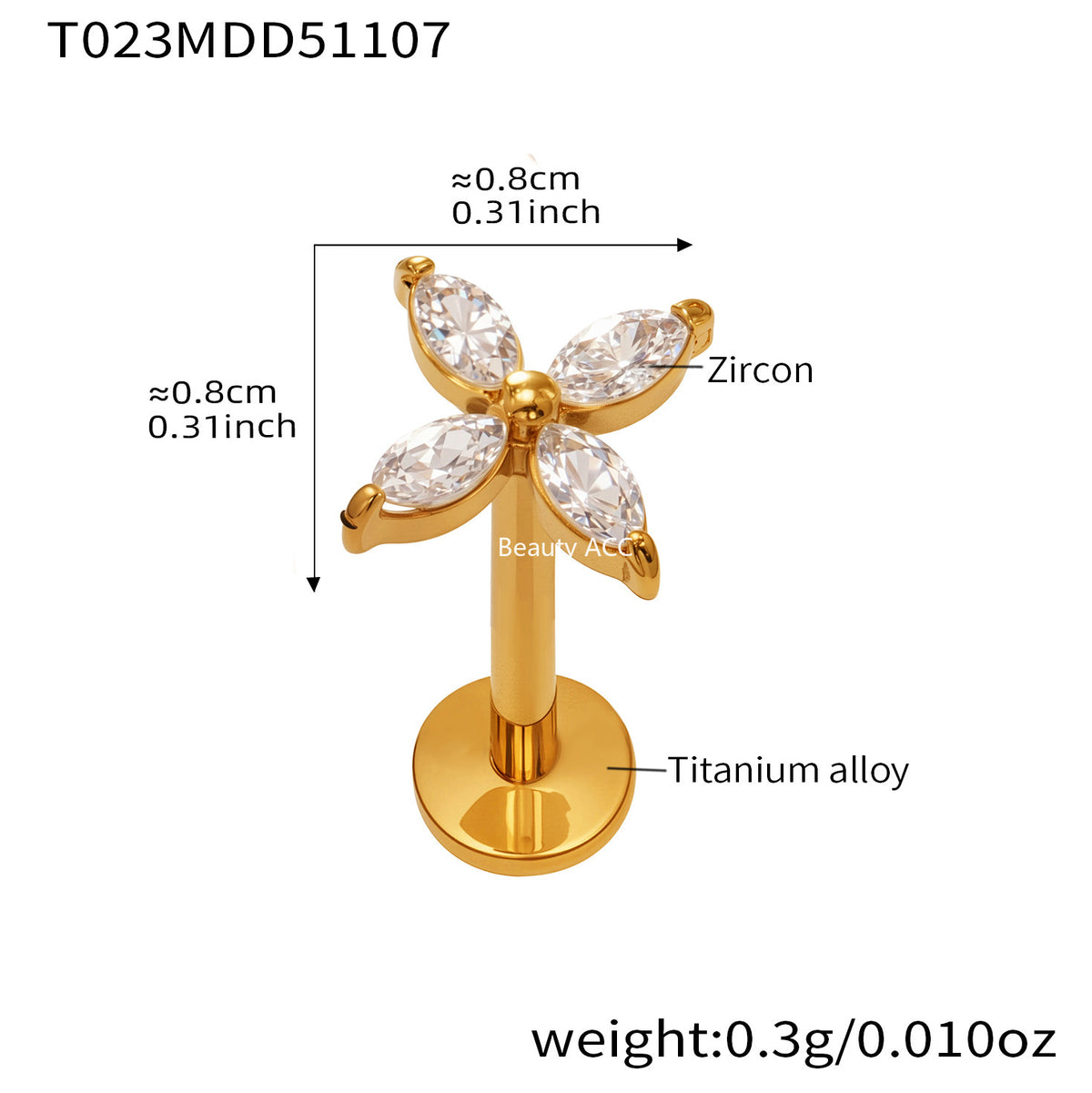 B廠-撒旦的孩子美人魚穿刺唇釘女鈦合釘甜酷辣妹唇環鈦合金飾品「T009」25.11-2