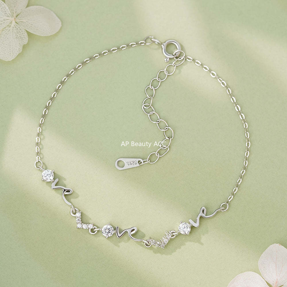 D廠-純銀S925時尚輕奢LOVE字母項鍊女ins風百搭小眾高級感手鍊批發「YC4137SL_1」25.12-3