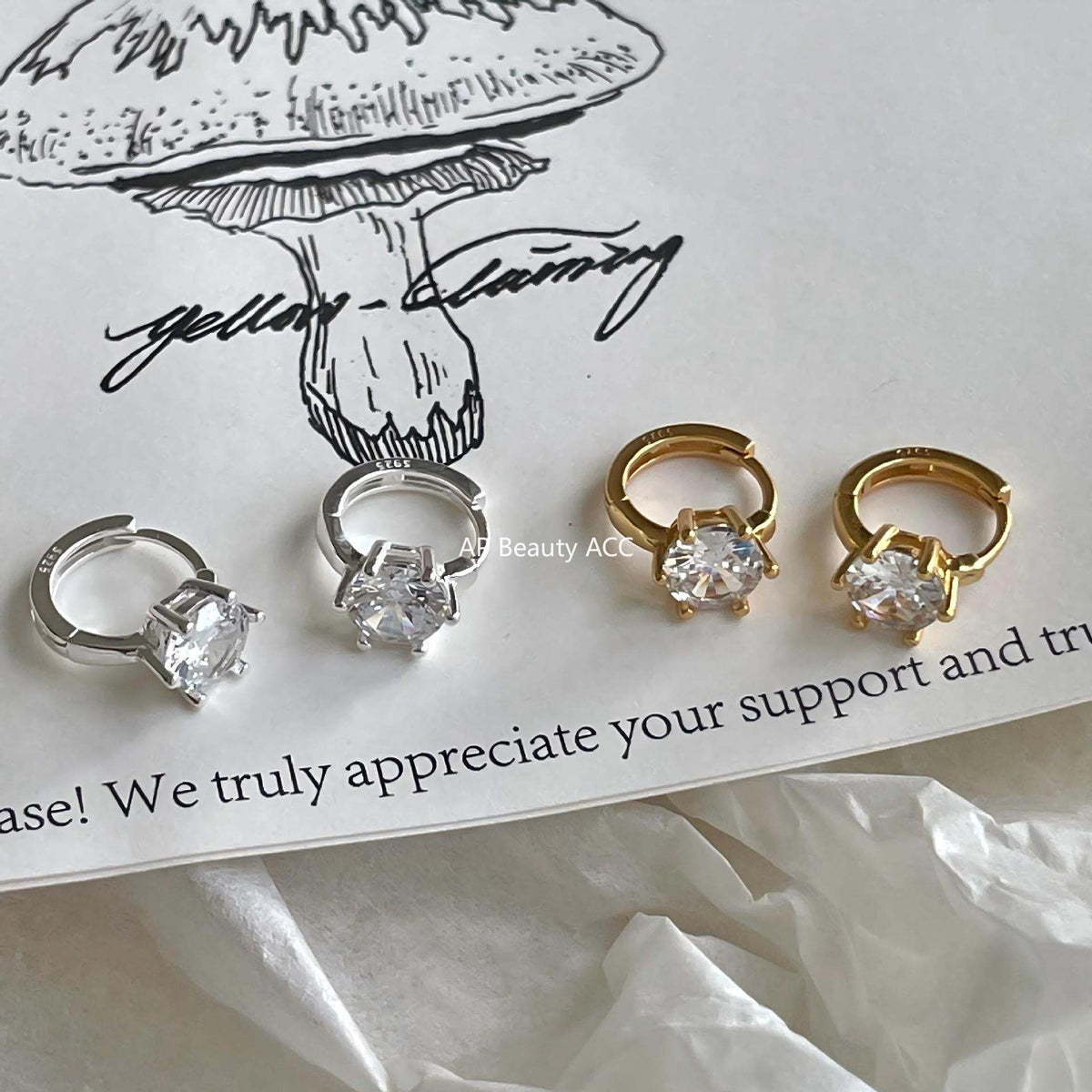 F廠-韓國韓版925純銀鋯石耳扣耳釘女簡約時尚ins小紅書耳環「C1409」25.11-3