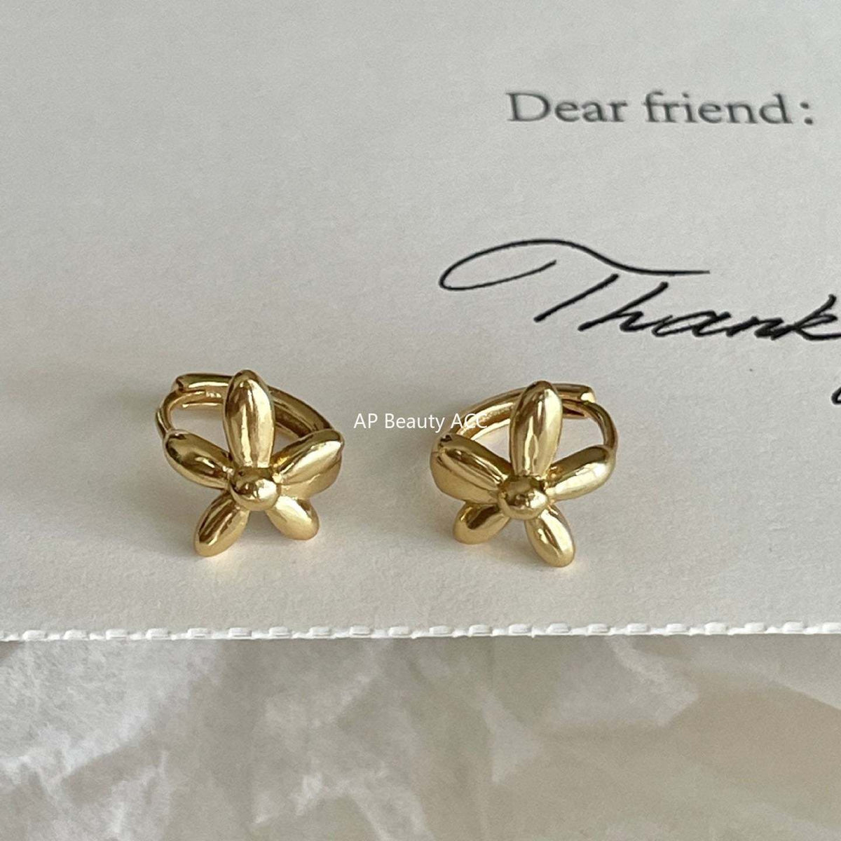 F廠-韓國韓版925純銀花朵耳扣耳環簡約氣質百搭ins風耳飾「C1413」25.11-3