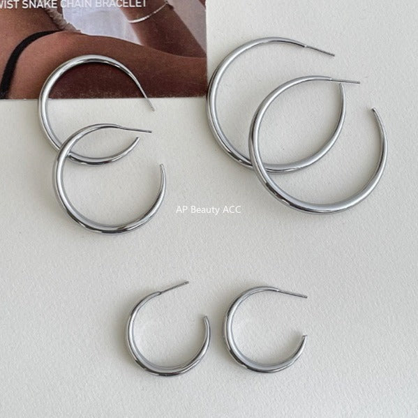 C廠-歐美冷淡風誇張大圓圈耳環輕奢小眾氣質銀針耳釘網紅同款秋冬耳飾「EH-4183」25.11-1