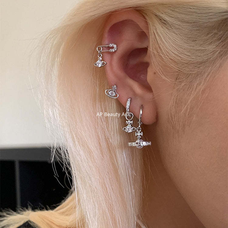 C廠-甜酷風爆閃鋯石星球耳釘鈦合金女高級感個性氣質別針鈦鋼新品耳飾「EH-4347」25.12-1