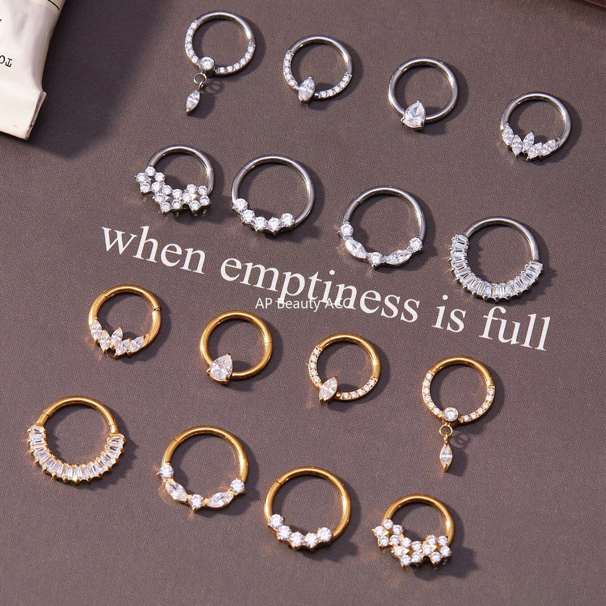 B廠-鈦合金鑲嵌5A鋯石鼻環歐美甜酷辣妹穿刺鼻環潮人時尚無縫環「T001」25.11-2