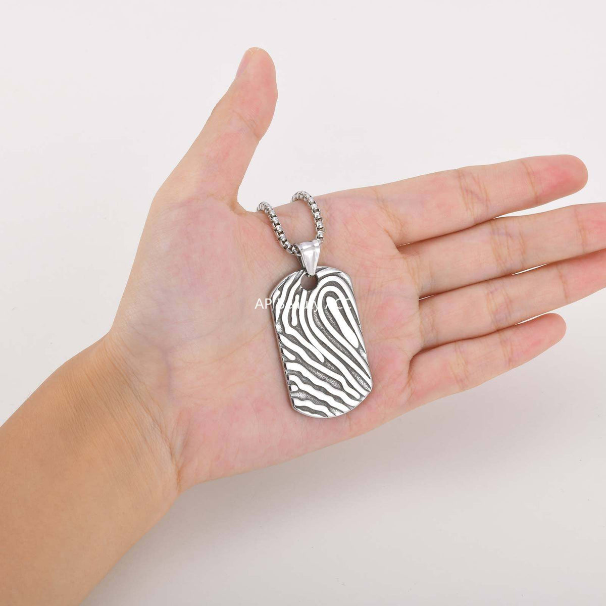 G廠-不鏽鋼歐美簡約百搭男士潮流山丘紋路吊墜狗牌鋼色「PN-2243」25.12-2