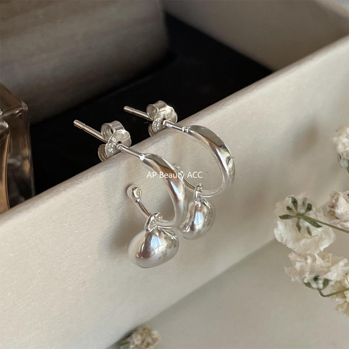 F廠-韓國韓版女小紅書甜美925純銀異形銀塊耳扣耳釘網紅耳環「C945」25.11-2