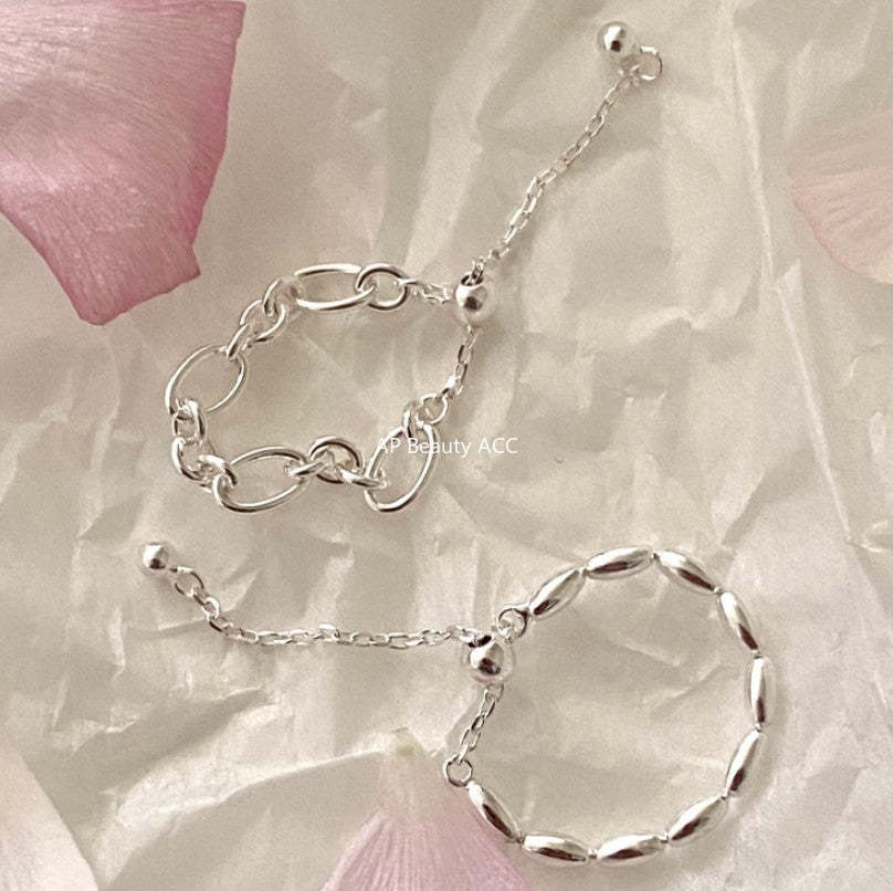 F廠-韓國韓版極簡925純銀 簡約ins潮人同款 橄欖珠戒指「J1621」25.12-1