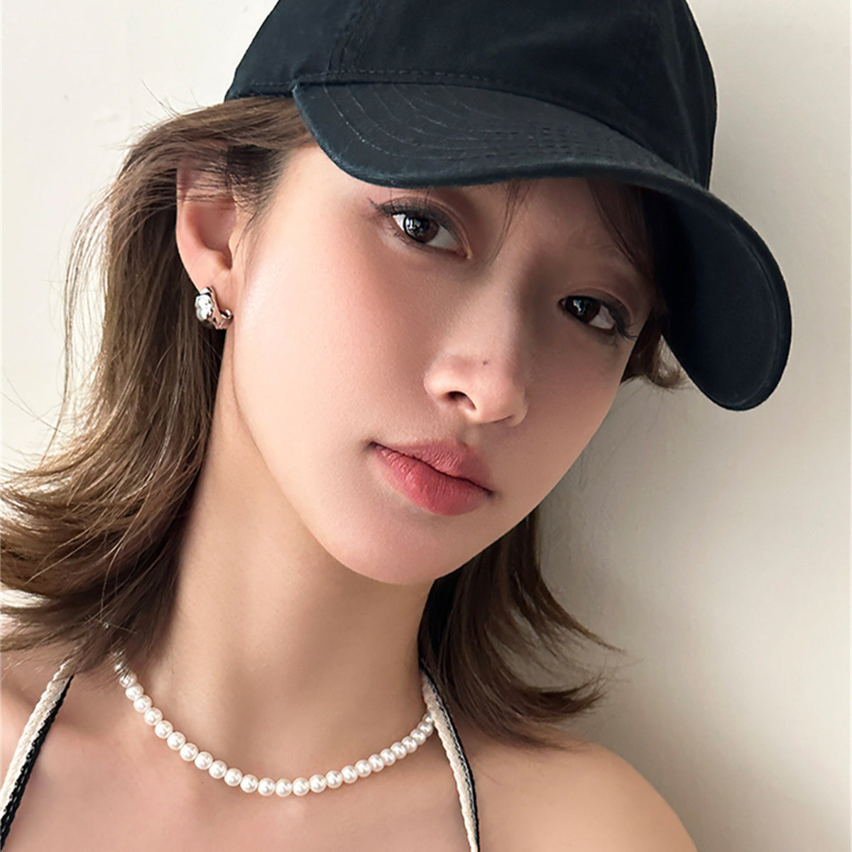 C廠-925銀針小眾牛角包設計耳環女歐美時尚高級感素圈耳環輕奢新耳飾「EH-3676」25.07-3