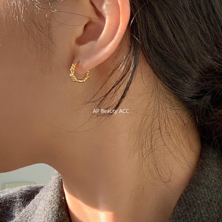 F廠-韓國韓版925純銀螺旋紋耳釘耳扣女簡約時尚ins風耳環耳飾「C1026」25.11-2