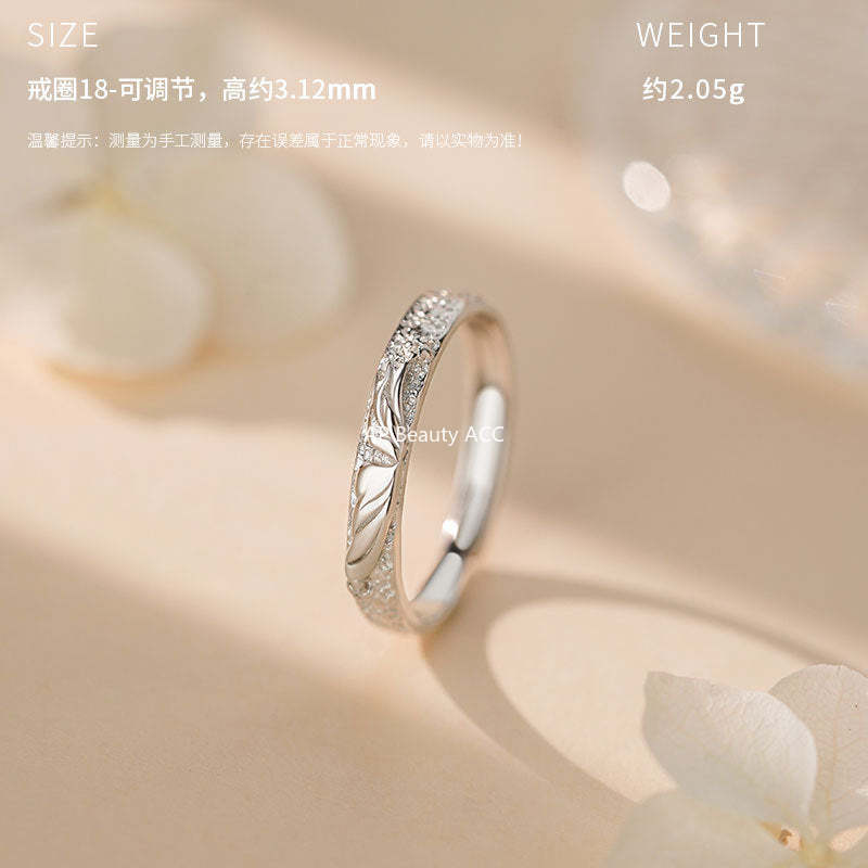 D廠-原創S999足銀蝶戀蝴蝶肌理情侶對戒溫柔一對搭配送禮戒指批發「YC3035R_1」25.10-5