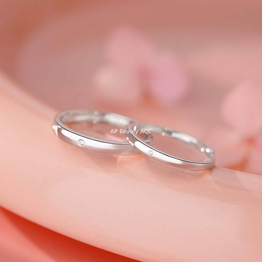 D廠-S999足銀高級感幾何鋯石對戒情侶對戒小眾設計戒指送女友戒指「YC4861R_1」25.12-2