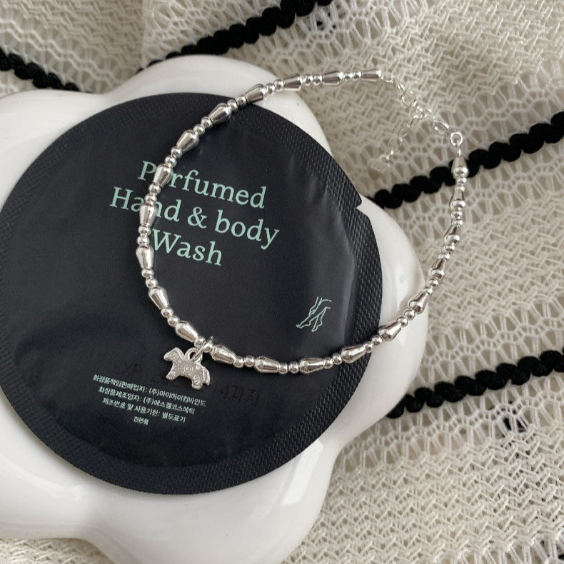 C廠-2026屬馬生肖馬年 花紋小馬S925純銀手鍊S925純銀戒指女士細手鍊「SZ-S092」25.12-3