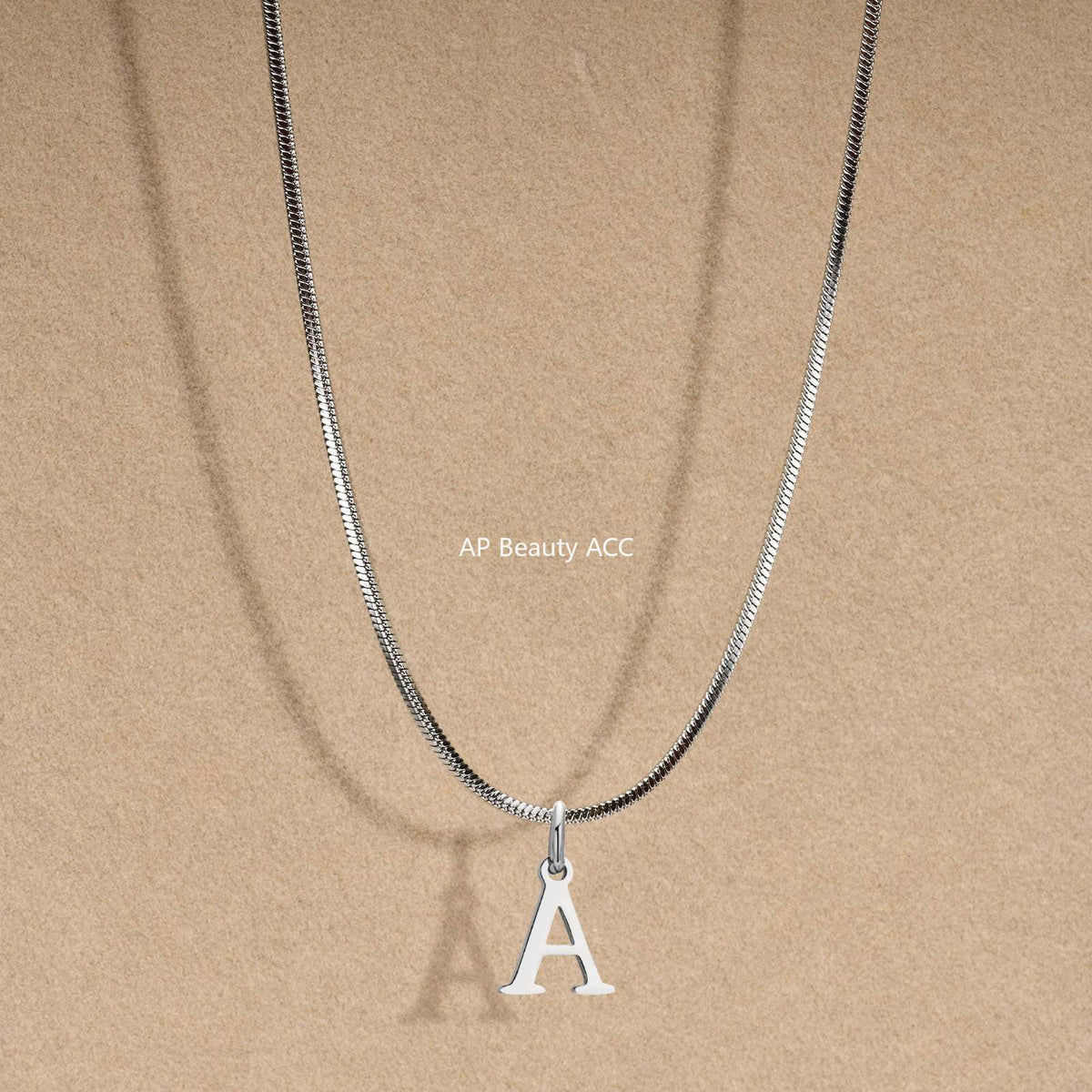 G廠-不鏽鋼跨境方蛇鏈26英文字母項鍊骨鏈鋼色「NC-1315」25.11-3