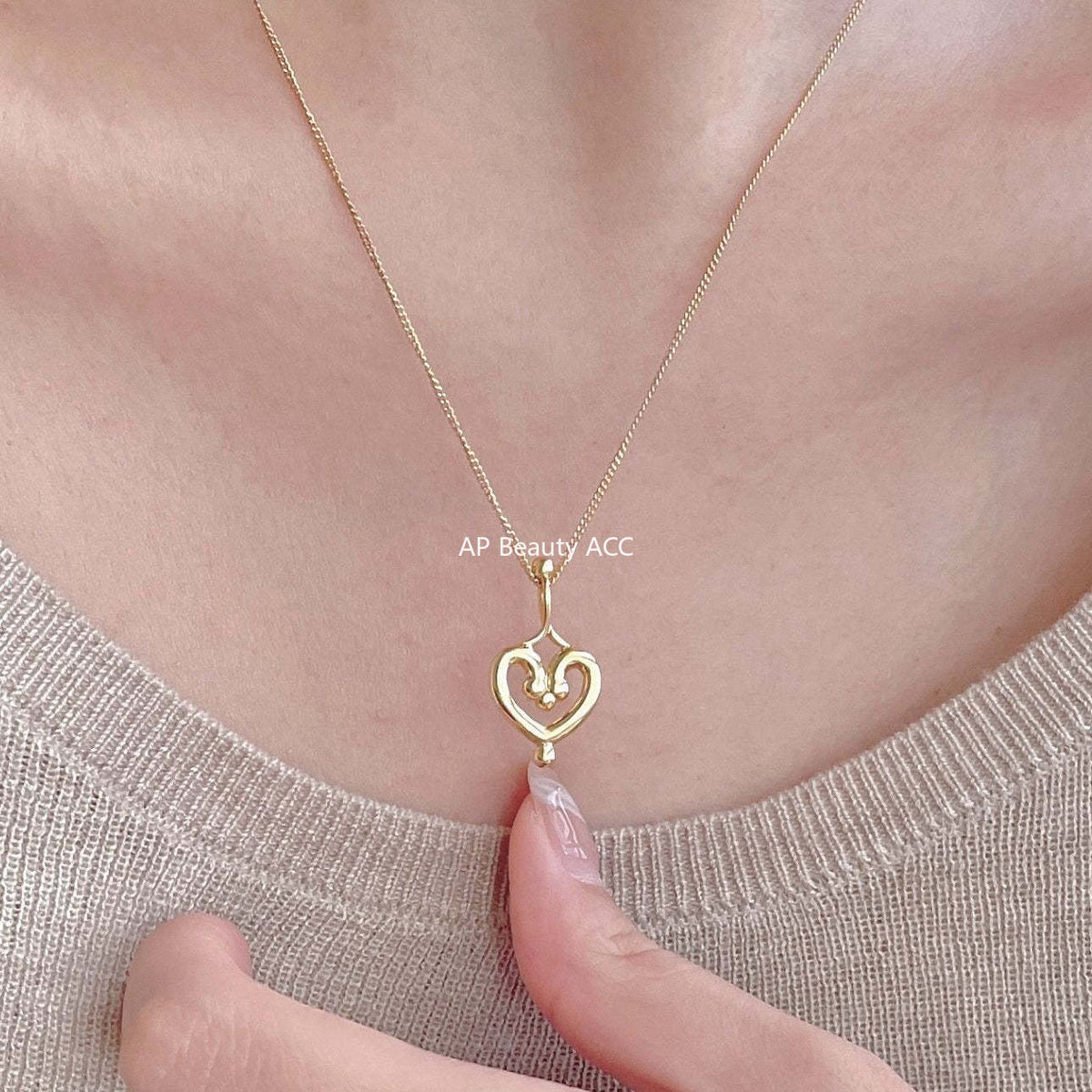 F廠-韓國韓版925純銀愛心項鍊簡約氣質百搭ins小紅書項鍊「B1382」25.11-3