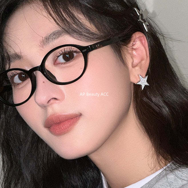 C廠-925銀針滿鑽五角星耳釘輕奢簡約百搭高級感鋯石耳環日常精緻耳飾「EH-4111」25.11-3