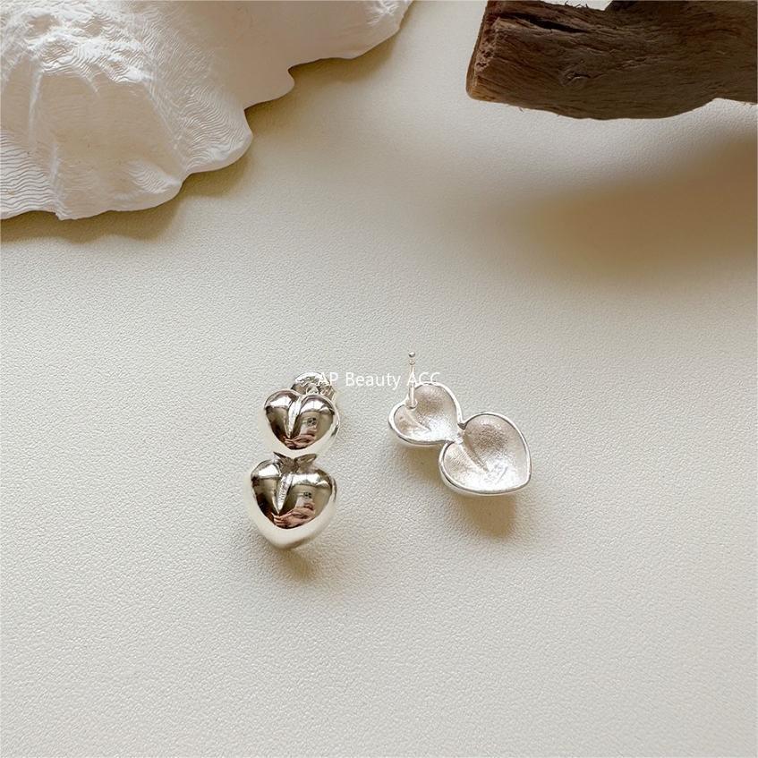 F廠-韓國韓版925純銀愛心耳釘耳扣時尚氣質ins風簡約耳環「C1228」25.10-5