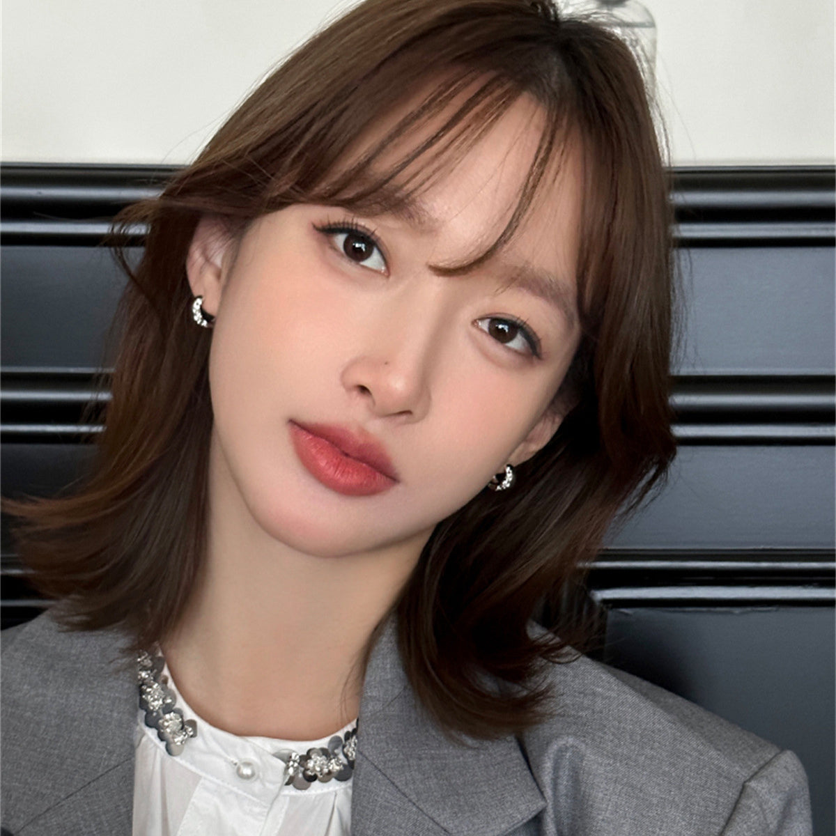 C廠-歐美設計感鋯石耳環女時尚氣質不規則銀針耳圈輕奢高級感通勤耳飾「EH-3680」25.08-3