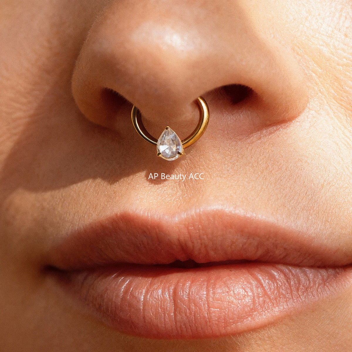 B廠-鈦合金鑲嵌5A鋯石鼻環歐美甜酷辣妹穿刺鼻環潮人時尚無縫環「T001」25.11-2