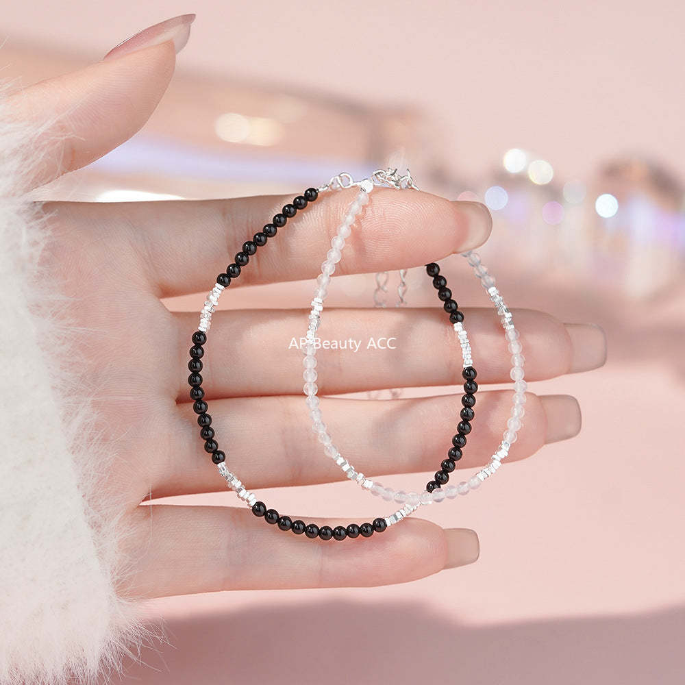 D廠-足銀S999瑪瑙碎銀情侶手鍊新中式極簡淡雅文藝氣質手飾「YC4745SL_1」25.11-4