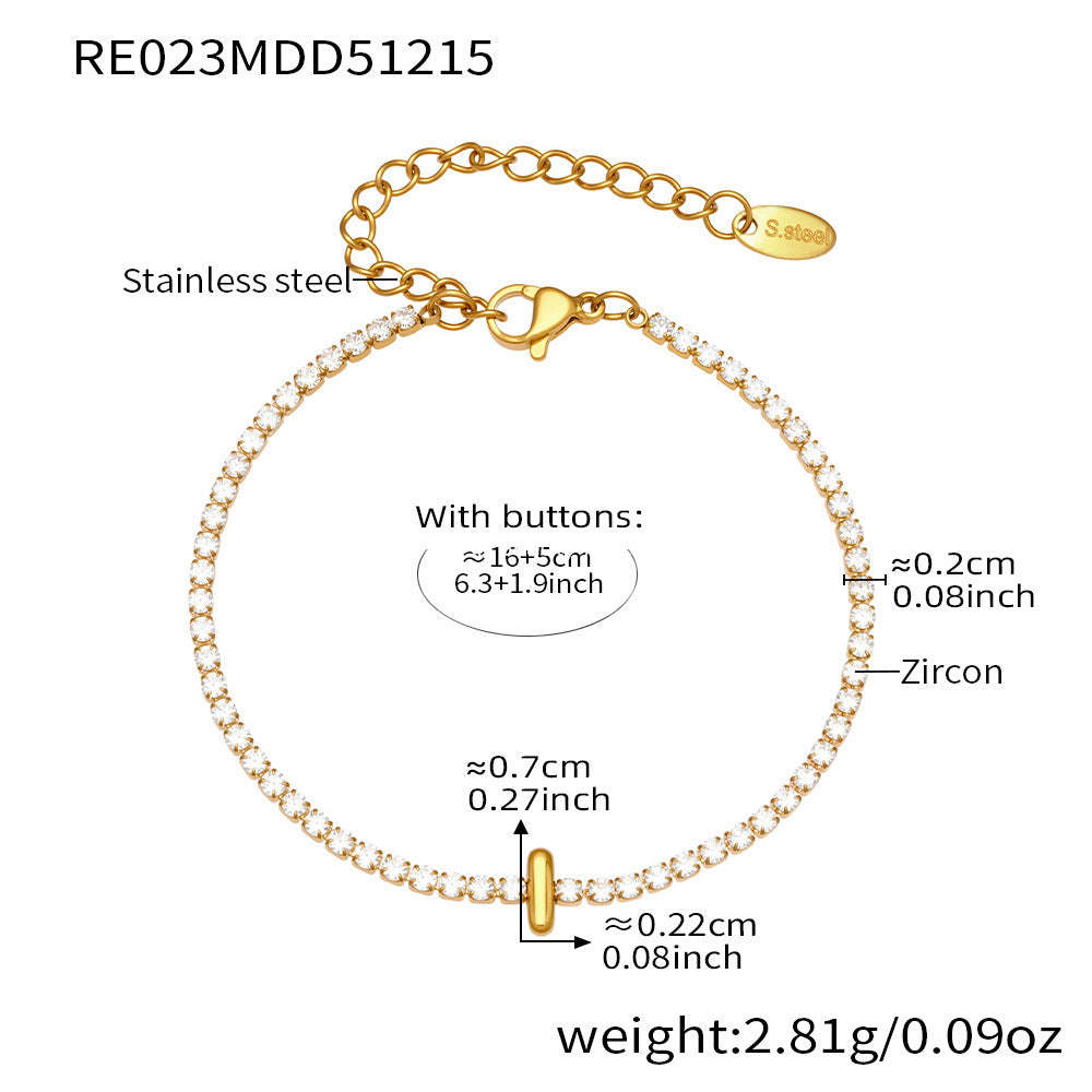 B廠-爆閃爪鑲鋯石26字母手鍊 不鏽鋼鍍18k真金時尚精緻氣質珠寶首飾女「RE023」25.12-3