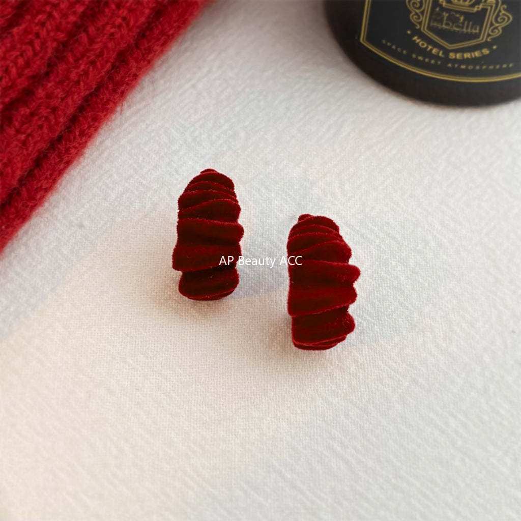 A廠-冬天款2025植絨小爆款幾何高級感肌理紋港風復古新款耳飾工廠耳環「7132-7133」25.11-3