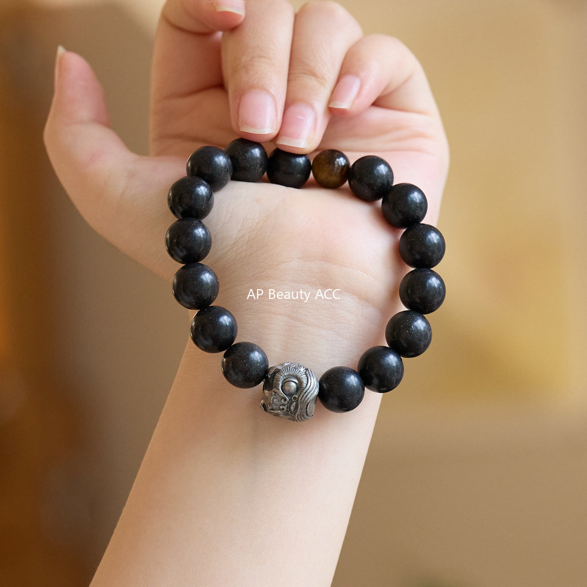 AS廠-非遺古法手工合香珠手串國風天然中草藥香虎眼石醒獅文玩手串批發「Z121X481」25.10-3